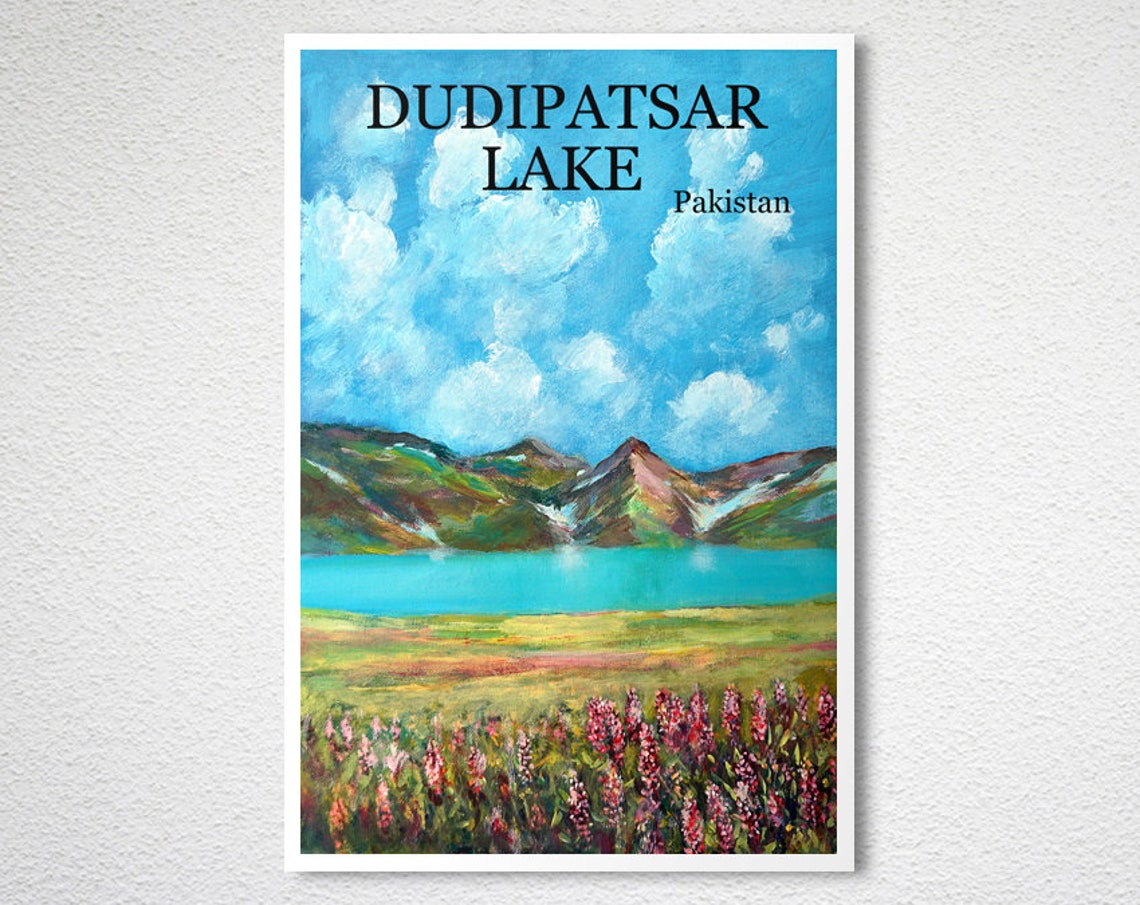 Dudipatsar Lake Pakistan Alpine Meadows Scenic Travel Poster - Image 2