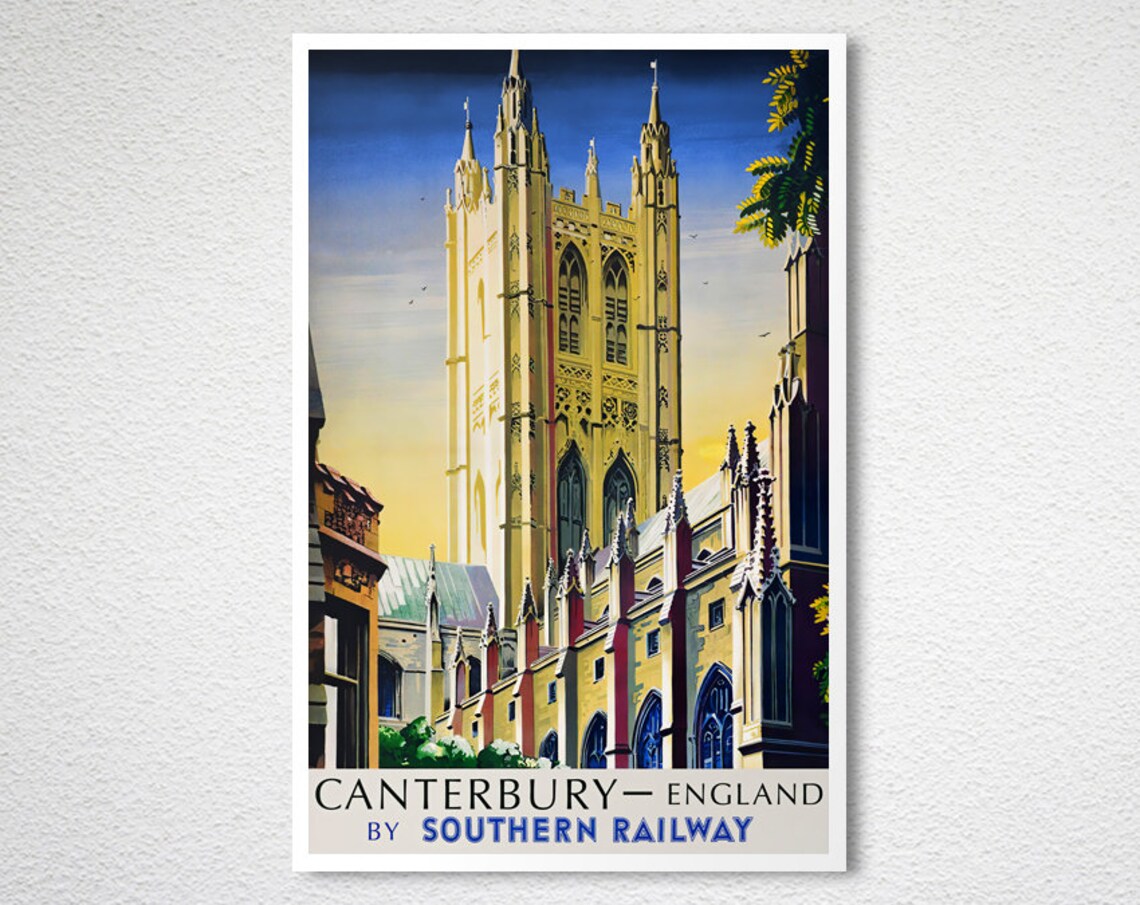 Canterbury England Vintage Travel Poster, Travel Poster - Image 2