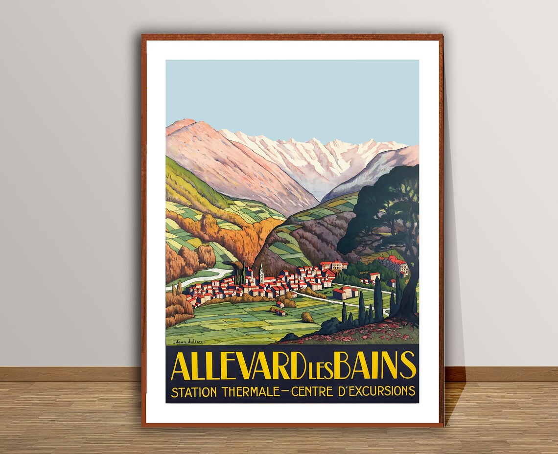 Allevard Les Bains Station Thermale French Alpine Travel Poster