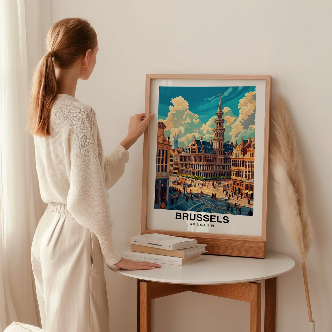 Brussels Print Belgium Poster Travel Wall Art Cityscape Print Scenic Art Historic Decor European Landmark Belgian Culture Eu Print - Image 2