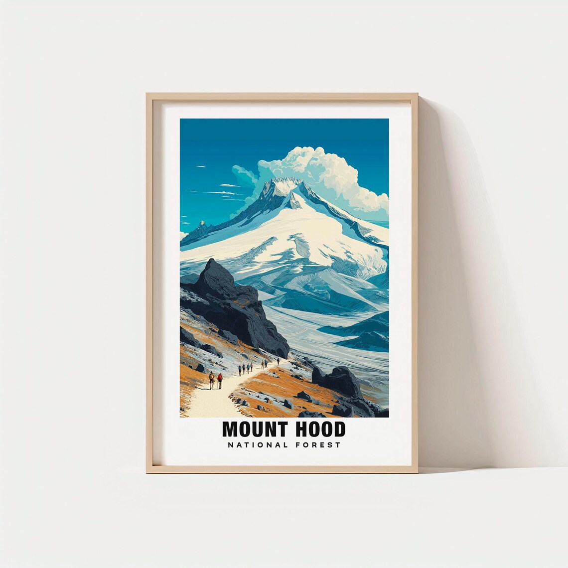 Mount Hood National Forest Snow Peak Hiking Trail Travel Poster