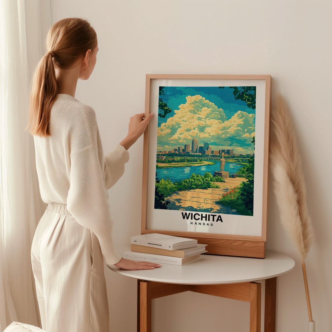 Wichita Print Kansas Poster Travel Wall Art Cityscape Print Usa Poster Urban Art Scenic Decor Landmark Print Travel Poster - Image 2