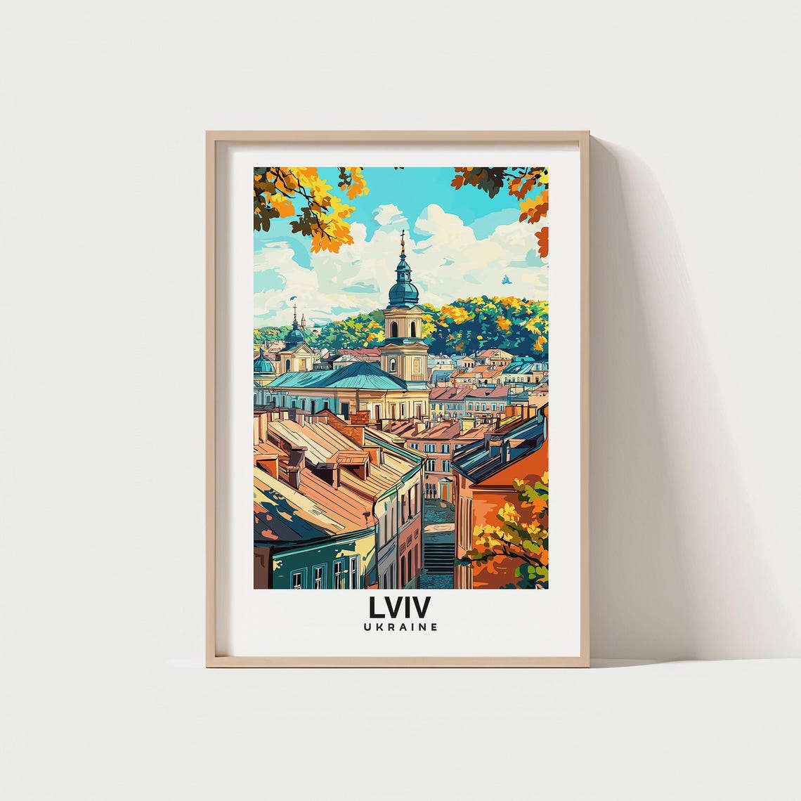 Lviv Old Town Travel Print Wall Art Lviv Ukraine City Print Travel Gift Lviv City Poster Ukraine Culture Europe Art