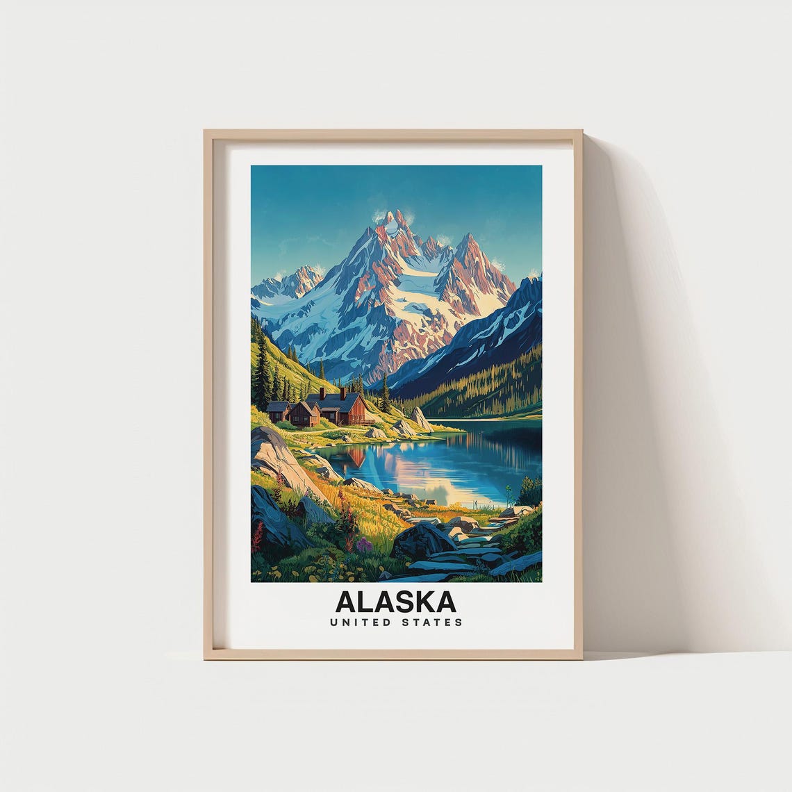 Alaska City Print Alaska Travel Poster United States Travel Gift Alaska United States Poster Alaska Gift Alaska Art