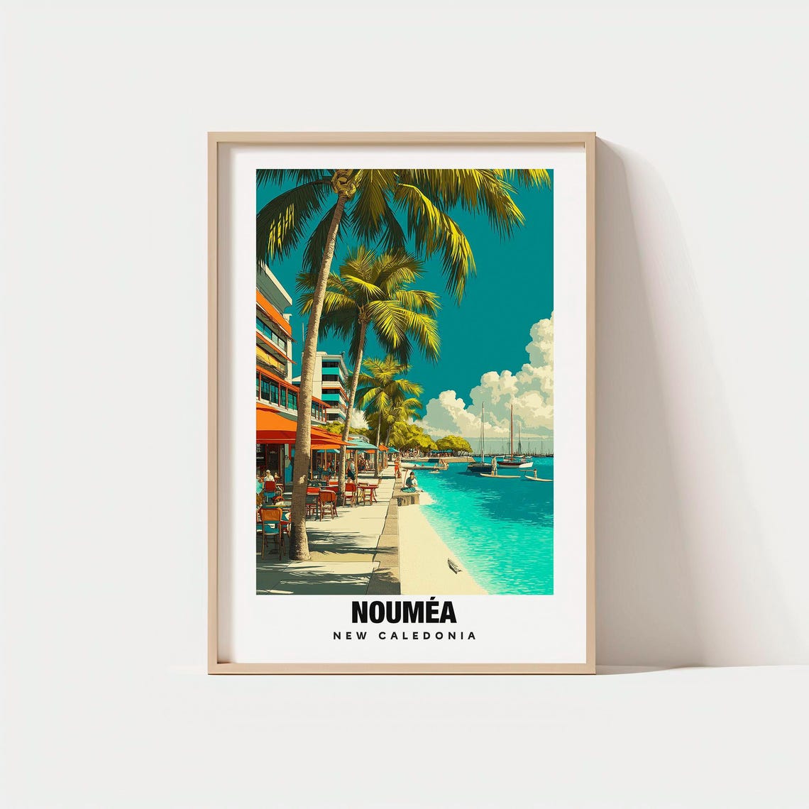 Nouméa New Caledonia Lagoon Waterfront Palm Promenade Poster