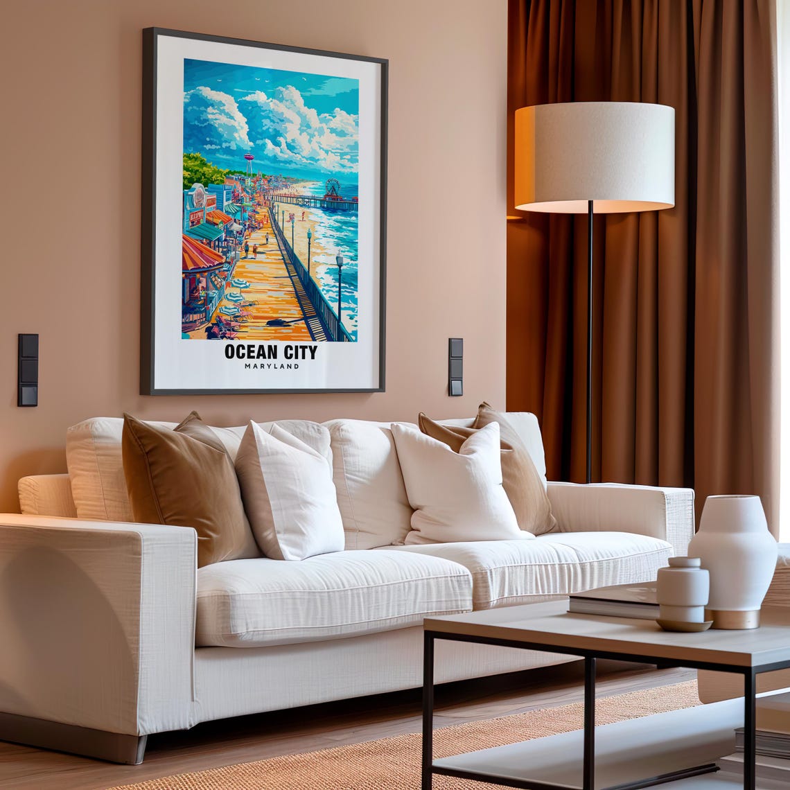 Ocean City Print Maryland Poster Ocean City Views Ocean City Landmarks Ocean City City Maryland Charm Ocean City Beauty Ocean City - Image 4