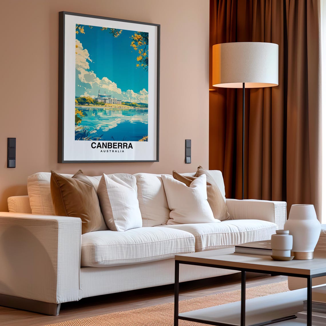 Canberra Print Australia Poster Travel Wall Art Cityscape Print Scenic Art Urban Decor Nature View Travel Poster Aussi Culture - Image 4