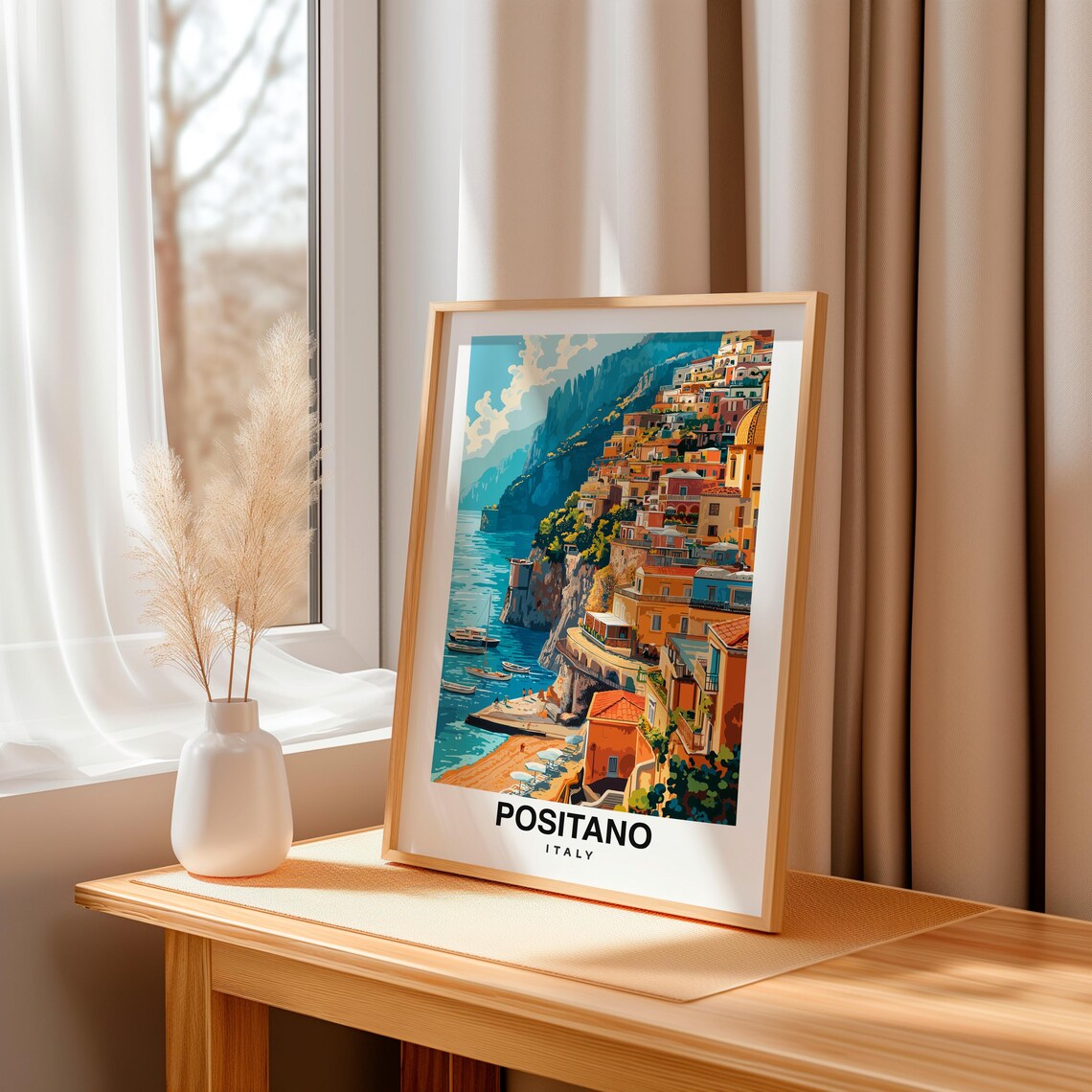 Positano Italy Travel Print Wall Art Positano Italy City Print Positano Italy Travel Gift Positano Italy Poster - Image 3