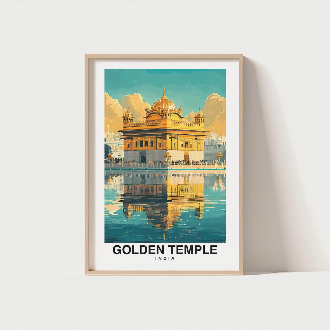 Golden Temple Travel Print Wall Art Amritsar India City Print Golden Temple Travel Gift Golden Temple Poster