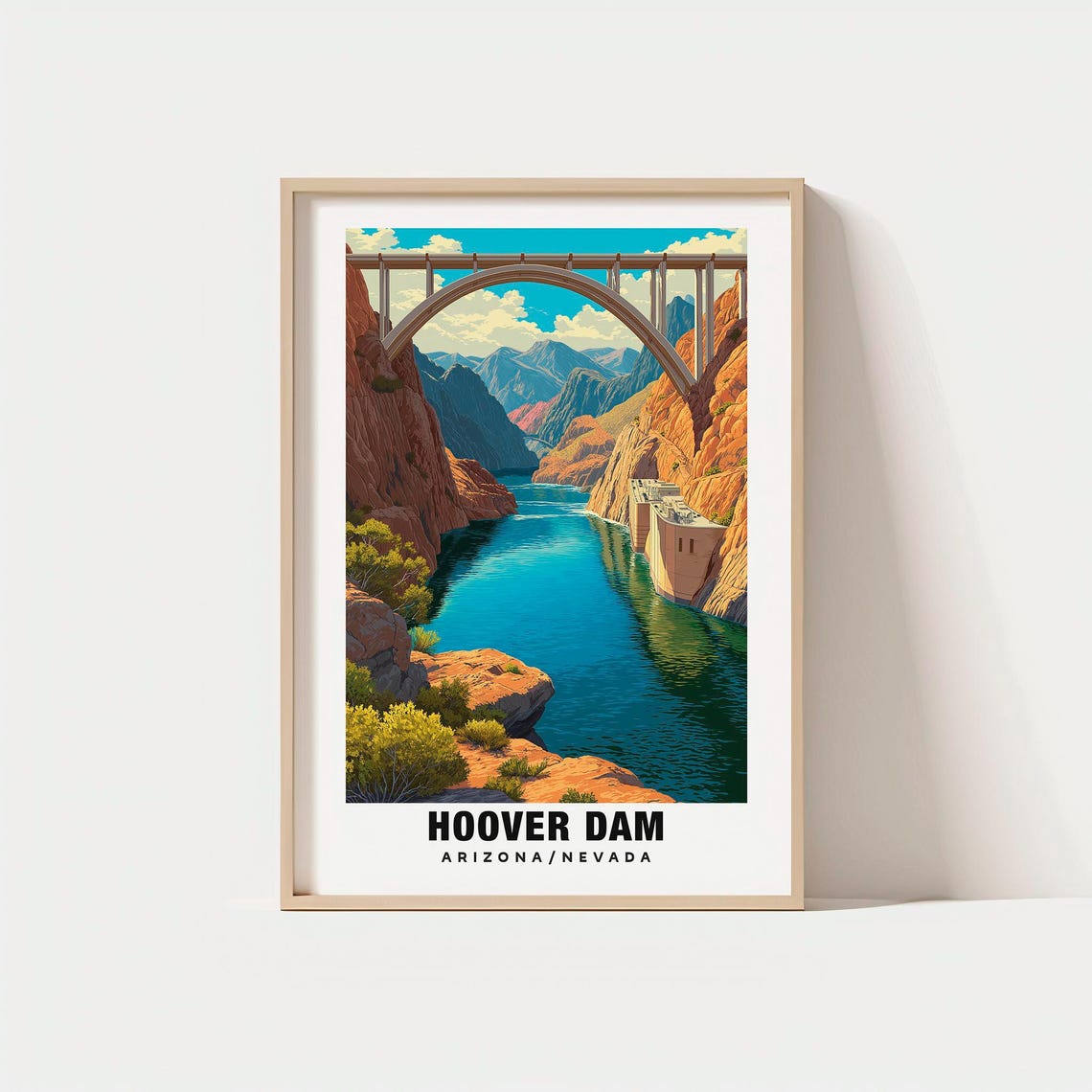 Hoover Dam Arizona Nevada Bypass Bridge Colorado River Poster