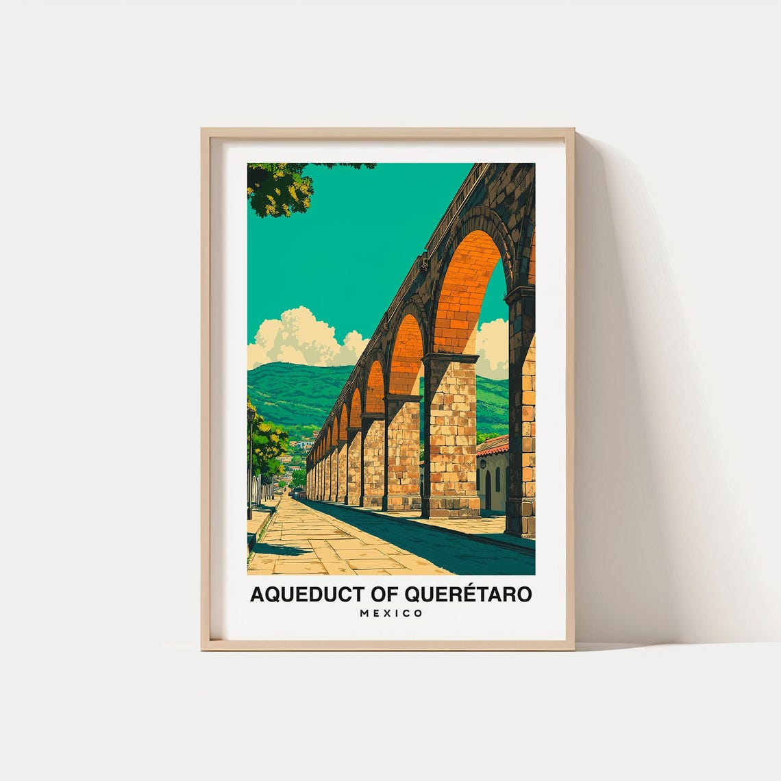 Aqueduct Of Quertaro Travel Print Wall Art Quertaro Mexico City Print Aqueduct Of Quertaro Travel Gift Wall Art
