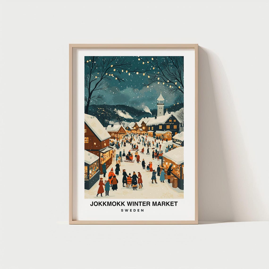 Jokkmokk Winter Market Travel Print Wall Art Jokkmokk Sweden City Print Jokkmokk Winter Market Travel Gift Wall Art