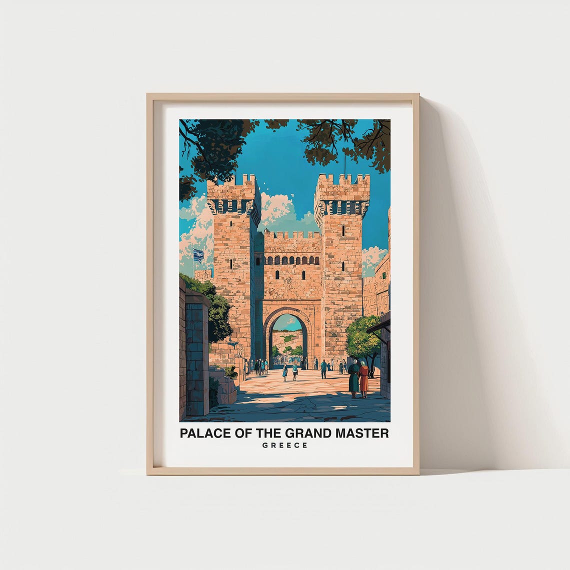 Palace Of The Grand Master Of The Knights Of Rhodes Travel Print Wall Art Rhodes Greece City Print Travel Gift