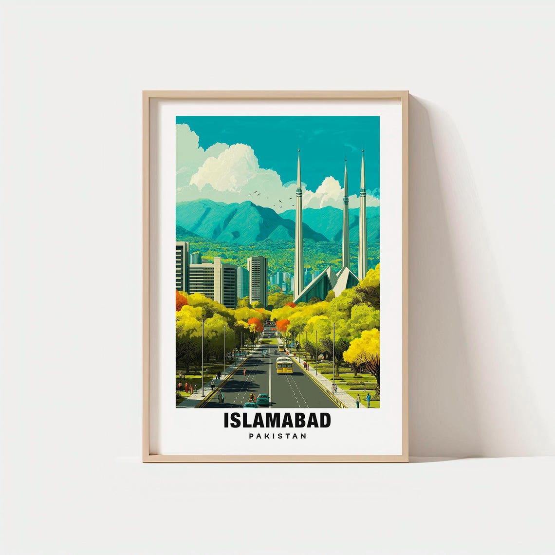 Islamabad Print Pakistan Poster Travel Art Urban Scene Mountain Views City Escape Scenic Landscape Modern Charm Capital Region