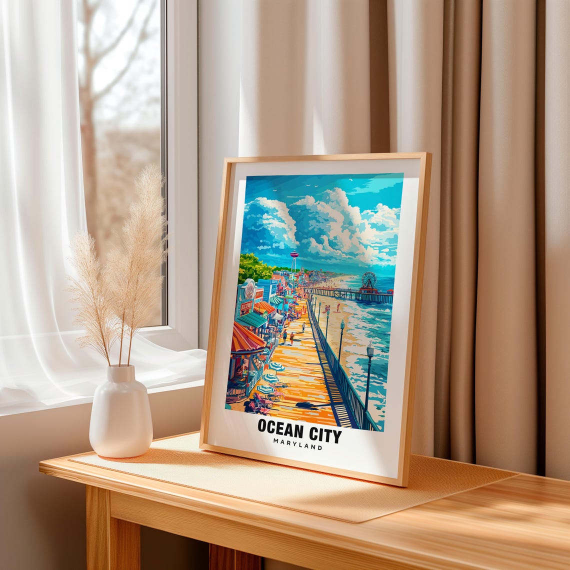 Ocean City Print Maryland Poster Ocean City Views Ocean City Landmarks Ocean City City Maryland Charm Ocean City Beauty Ocean City - Image 3
