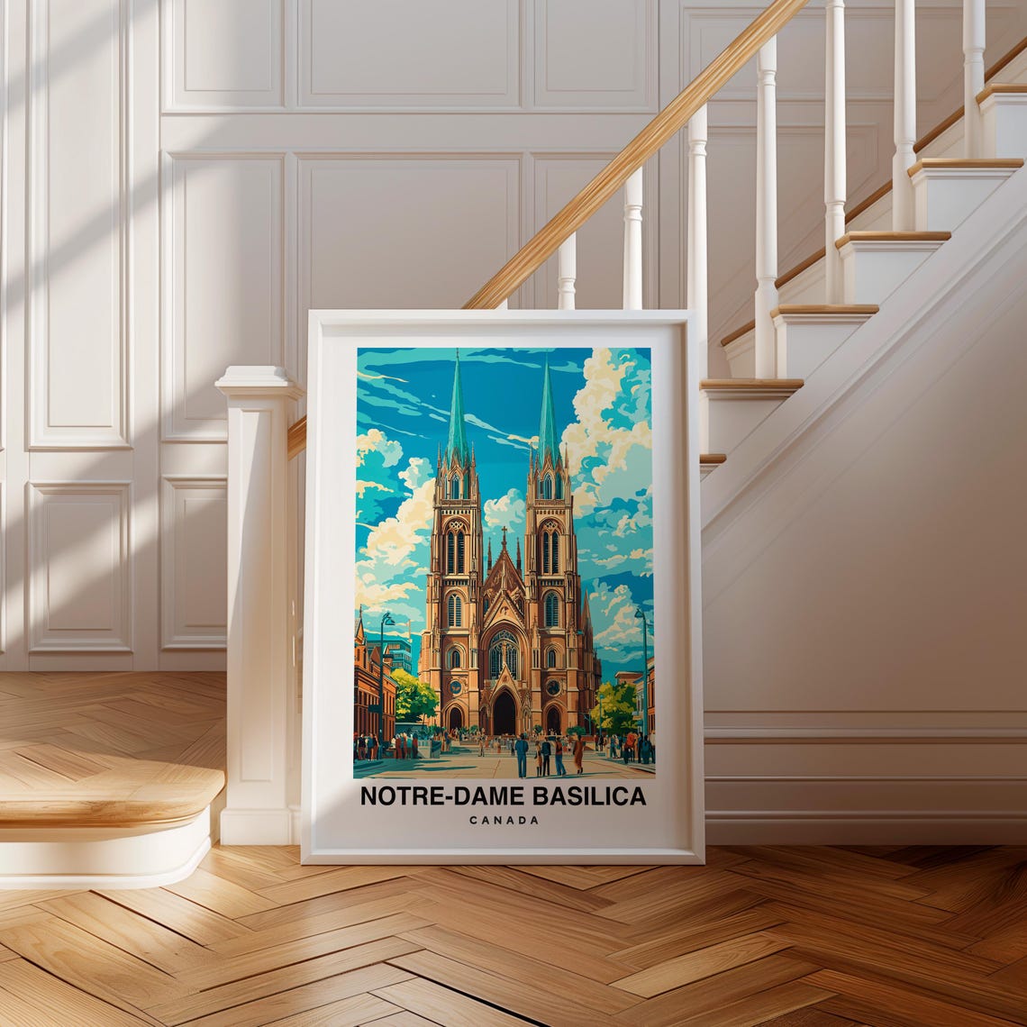 Notre Dame Basilica Travel Print Canada Canada Landmark Landmark Poster Birthday Present Wedding Gift
