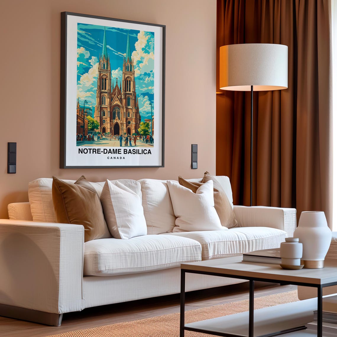 Notre Dame Basilica Travel Print Canada Canada Landmark Landmark Poster Birthday Present Wedding Gift - Image 4