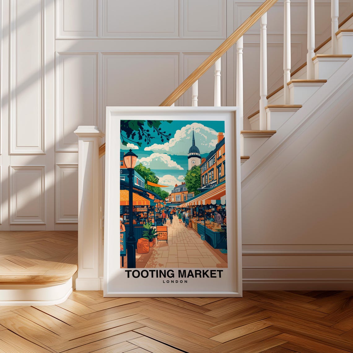 Tooting Market Print London Poster Travel Wall Art Market Print Uk Poster Urban Art Scenic Decor Street Print Travel Poster