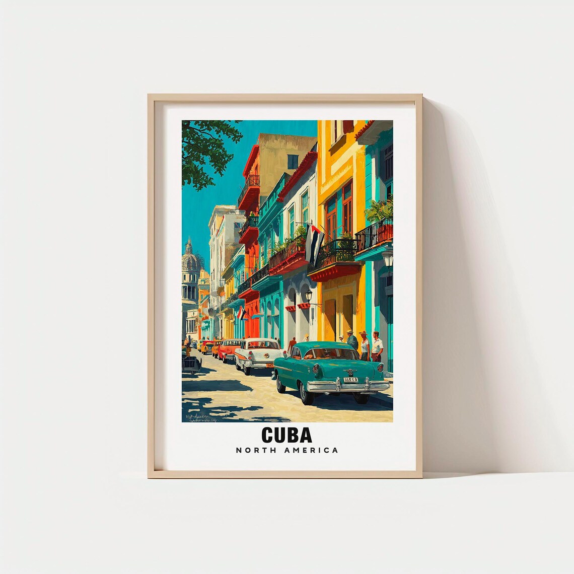 Travel Print Wall Art Caribbean Gift Poster Heritage Havana