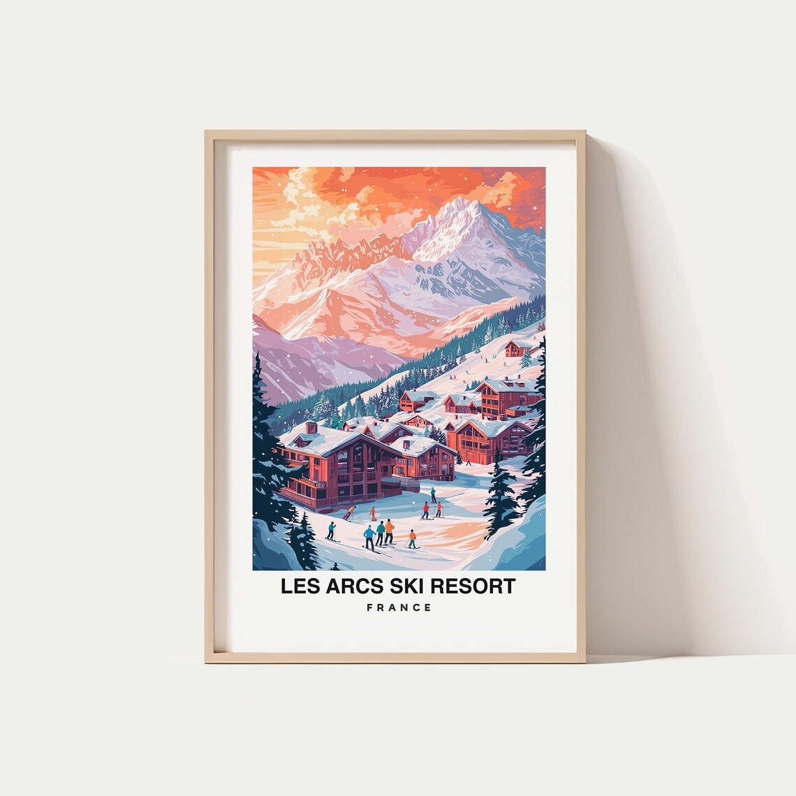 Les Arcs Travel Print Les Arcs Ski Poster France Ski Poster Les Arcs Ski Resort Print French Culture Les Arcs Print