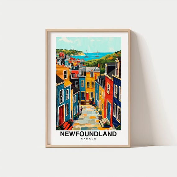 Newfoundland Print Canada Poster Travel Wall Art Scenic View Coastal Cliffs Iceberg Alley Lighthouse Decor Atlantic Charm Canada