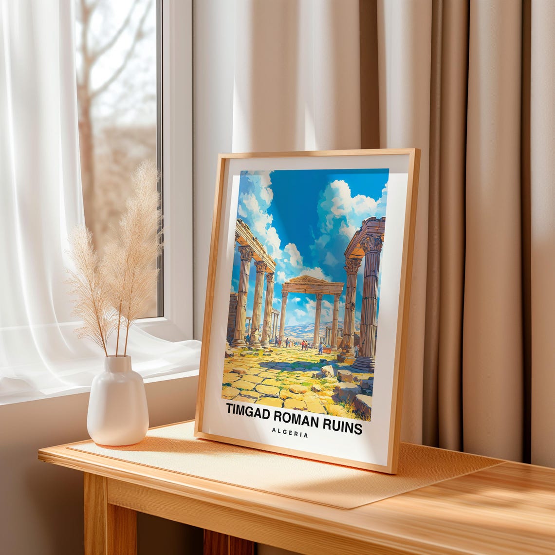 Timgad Roman Ruins Travel Print Wall Art Timgad Algeria City Print Travel Gift Wall Art Algeria Culture Africa Art - Image 3