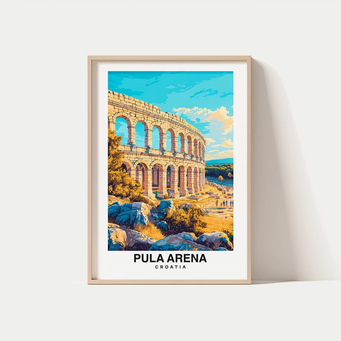 Pula Arena Travel Print Wall Art Pula Croatia City Print Pula Arena Travel Gift Pula Arena Poster Travel Gift Poster