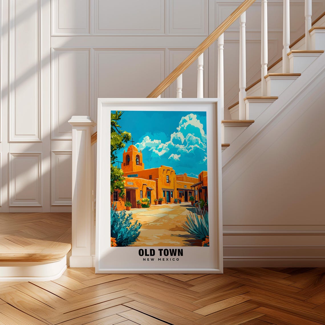 Old Town Print New Mexico Poster Old Town Views Old Town Art New Mexico Charm Old Town Beauty Cultural Heritage Southwest Culture
