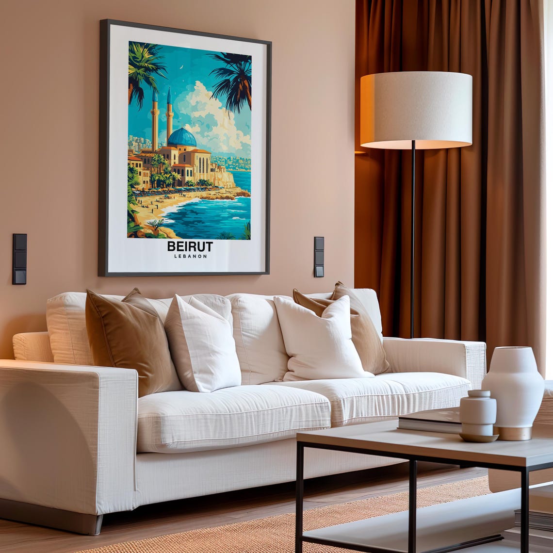 Beirut Travel Poster Lebanon Cityscape Art Travel Inspired Home Decor Beirut Landmark Illustration Lebanon Travel Poster Beirut Poster - Image 4