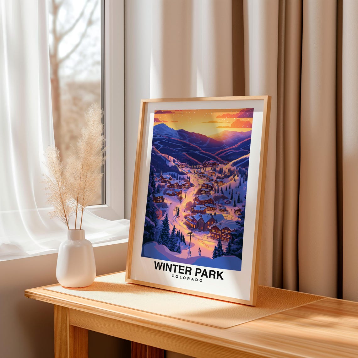 Winter Park Print Travel Poster Colorado Art Snowy Peaks Ski Resort Scenic Views Outdoor Adventure Mountain Charm Winter Wonderland - Image 3