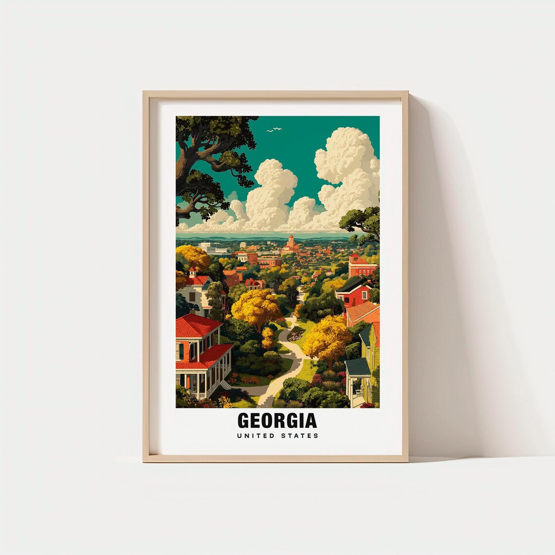 Georgia Print Usa Poster Scenic Views Travel Art Mountain Charm Historic Sites Southern Beauty Coastal Escape River Landscapes