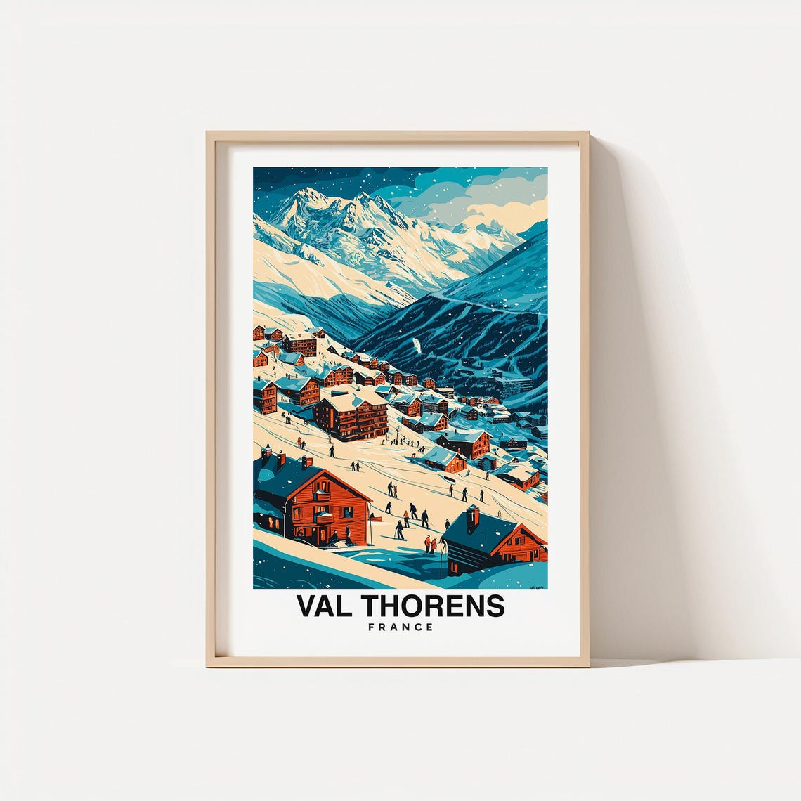 Val Thorens Travel Print Val Thorens Ski Poster France Ski Poster Val Thorens Ski Resort Print French Culture Europe