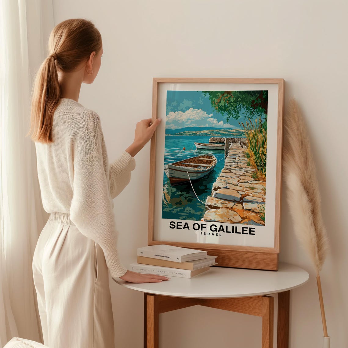 Sea Of Galilee Travel Print Wall Art Tiberias Israel City Print Sea Of Galilee Travel Gift Sea Of Galilee Poster - Image 2