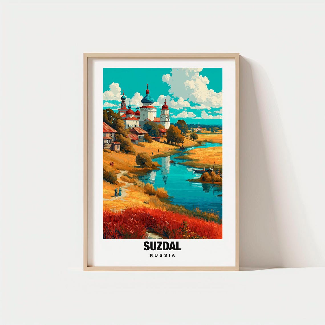 Suzdal Russia Golden Ring Onion Dome Churches River Meadow Poster