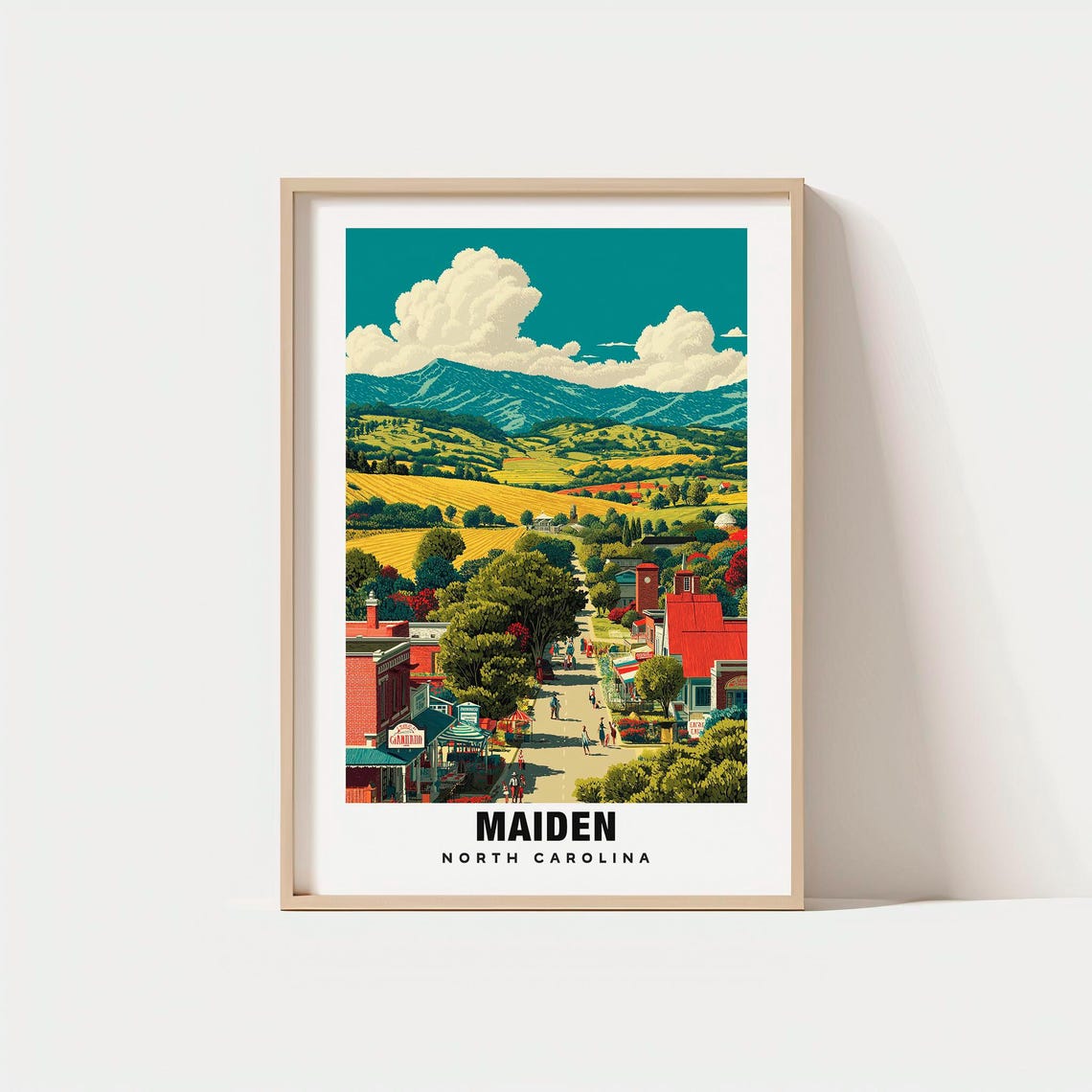 Maiden North Carolina Small Town Main Street Farmland Poster