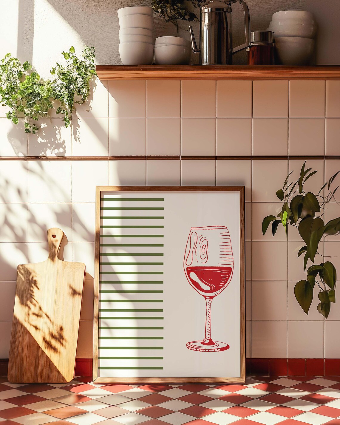 Red Wine Retro Dinner Table, Maximalist Kitchen - Image 4