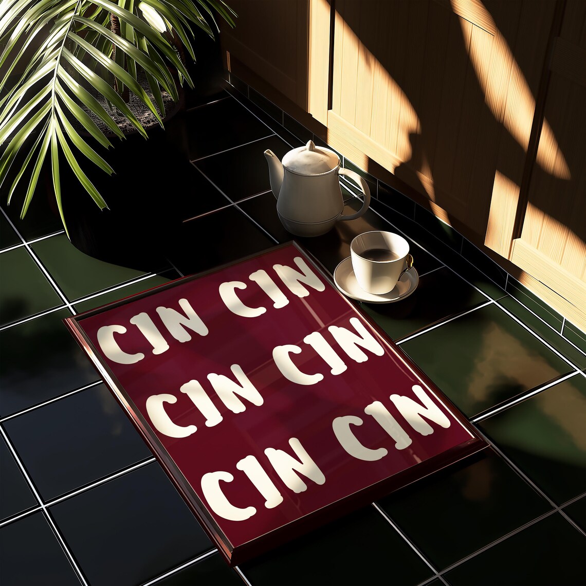 Cin Cin Print, Cheers Italian Wine Toast Art
