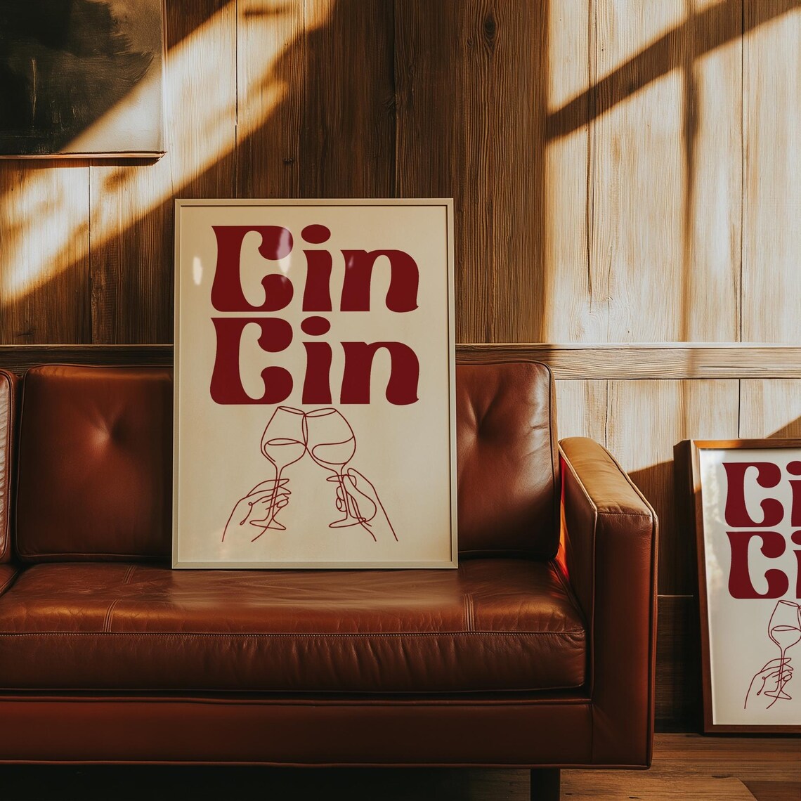 Cin Cin, Minimalist Wine Toast Poster - Image 3