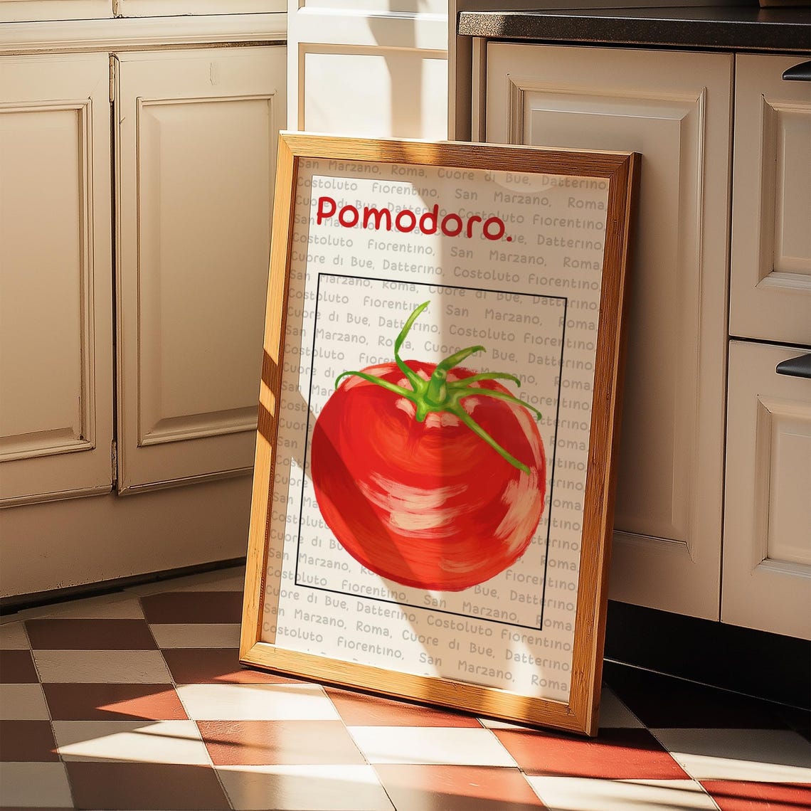 Pomodoro Print, Italian Kitchen Decor Food Illustration - Image 3