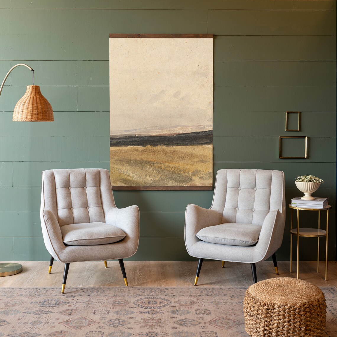 Abstract Prairie Landscape, Neutral Poster Print - Image 3