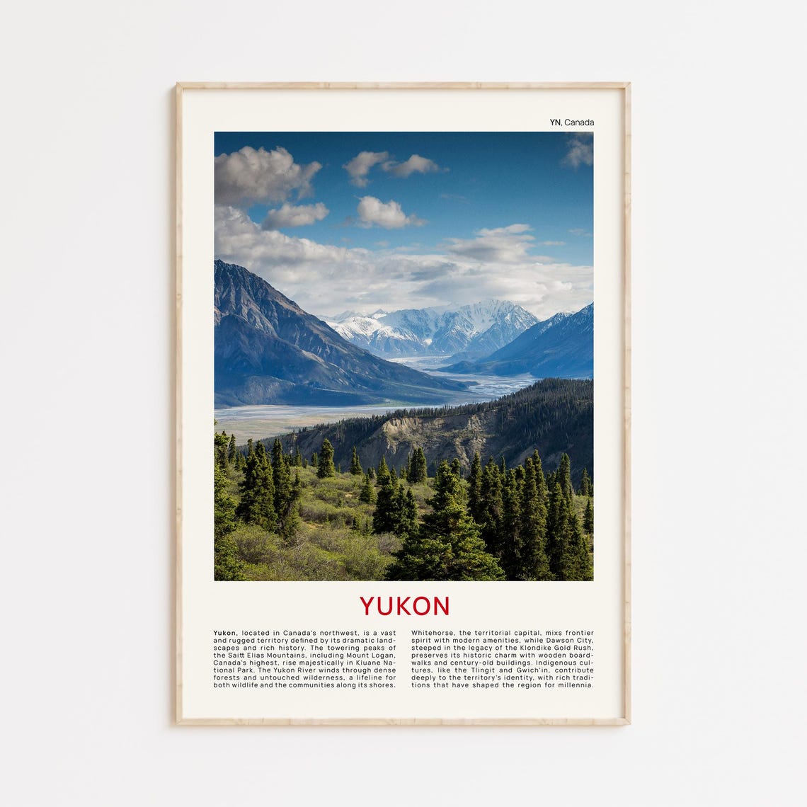 Yukon Canada Film Photo Mountain Wilderness Travel Poster Nature