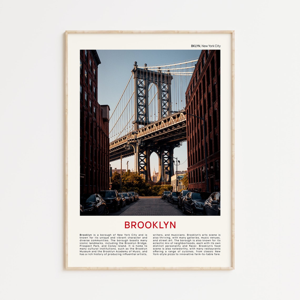 Brooklyn Print Film Photo Brooklyn Wall Art Brooklyn Poster Brooklyn Photo Brooklyn Poster Print New York Wall Decor Usa Poster Print