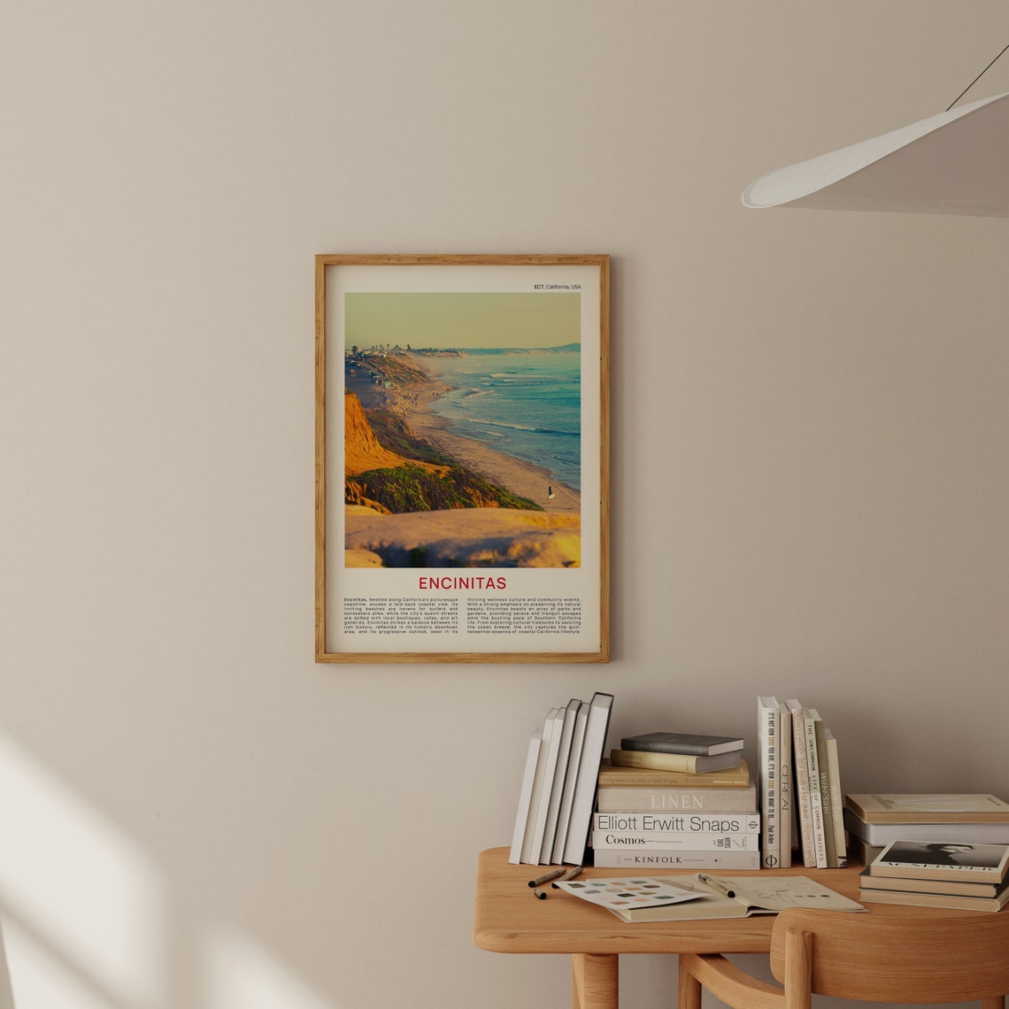 Encinitas California Coastal Cliffs Beach Golden Hour Photo Poster - Image 2