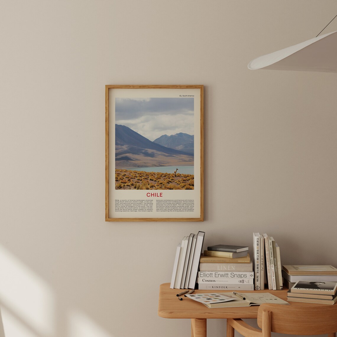 Minimalist Chile Travel Photo Poster Featuring a Guanaco in the Altiplano - Image 2
