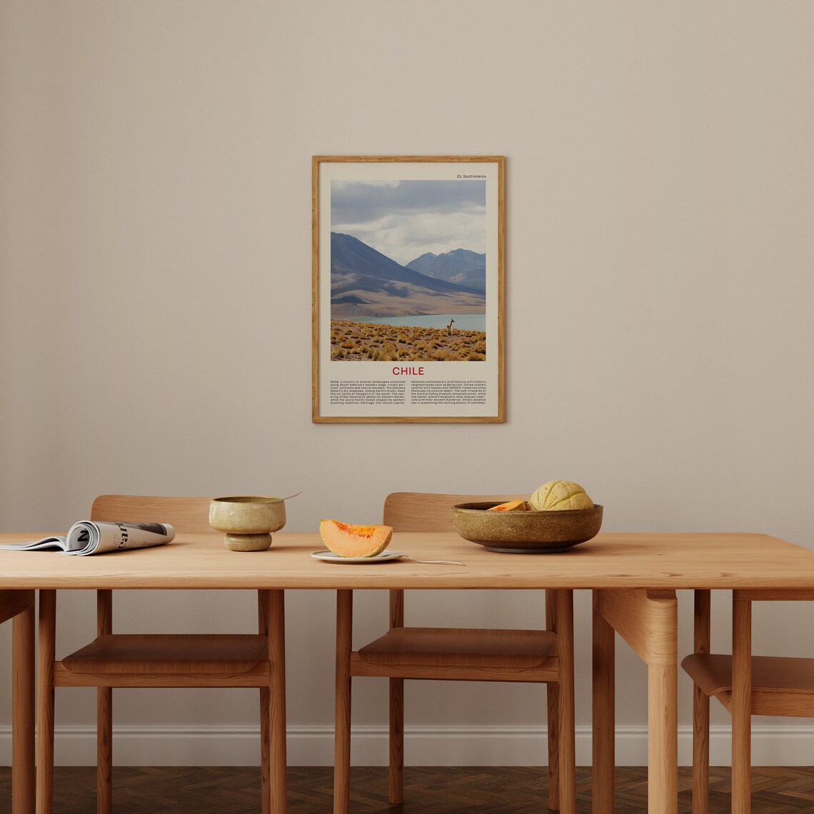 Minimalist Chile Travel Photo Poster Featuring a Guanaco in the Altiplano - Image 4