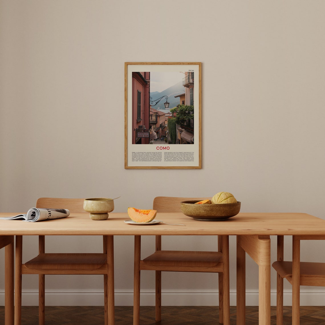 Minimalist Como Travel Photo Poster Featuring an Old Town Street - Image 4