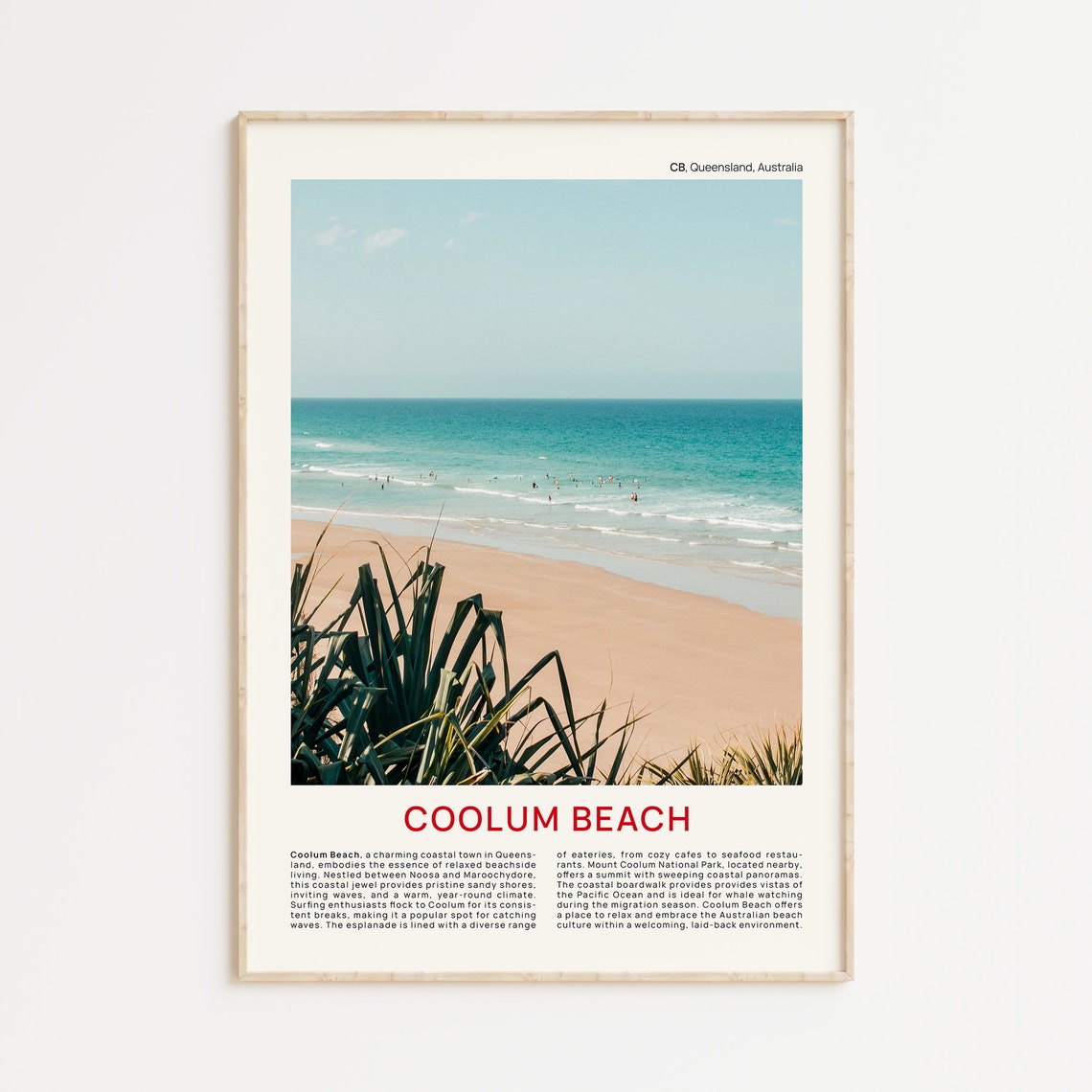 Coolum Beach Queensland Australia Surf Coast Photo Travel Poster