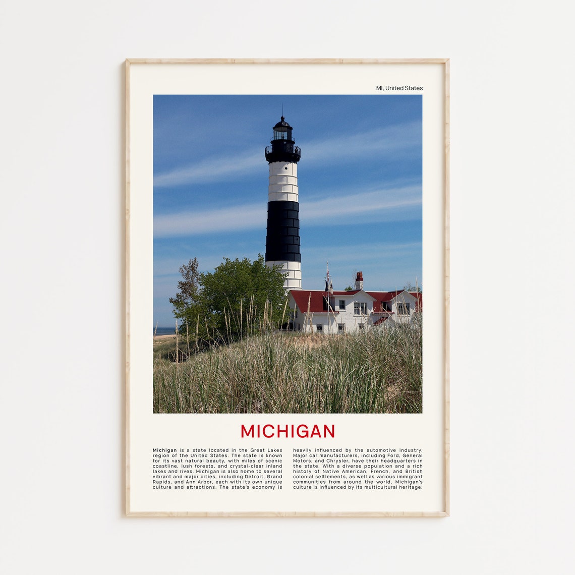 Michigan Print Film Photo Michigan Wall Art Michigan Poster Michigan Photo Michigan Poster Print Usa Wall Decor United States Poster