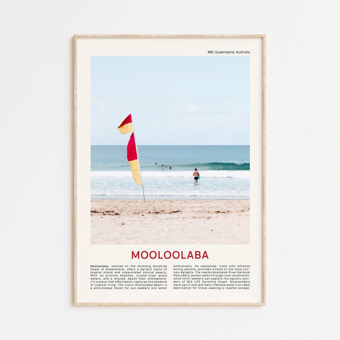 Mooloolaba Beach Surf Flags Queensland Film Photo Travel Poster