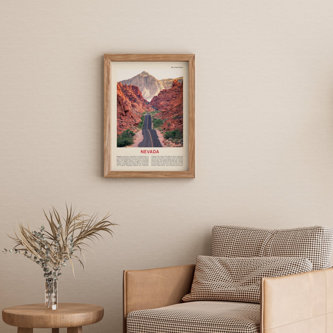 Nevada Red Rock Canyon Desert Highway Scenic Road Trip Poster - Image 3